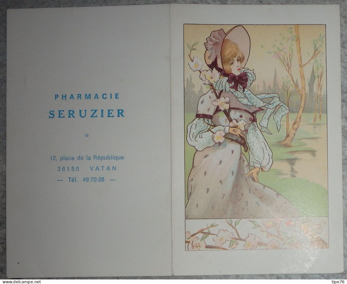 Petit Calendrier De Poche  1984 Illustration Femme Mode - Pharmacie Vatan Indre - Petit Format : 1981-90