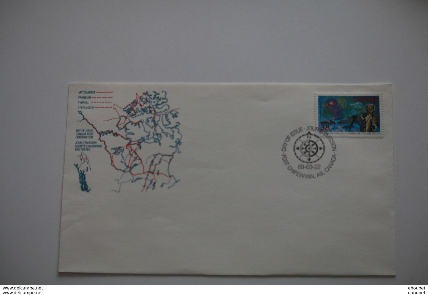 FDC 22 MARS 1989 EXPEDITION STEFENSSON - 1981-1990