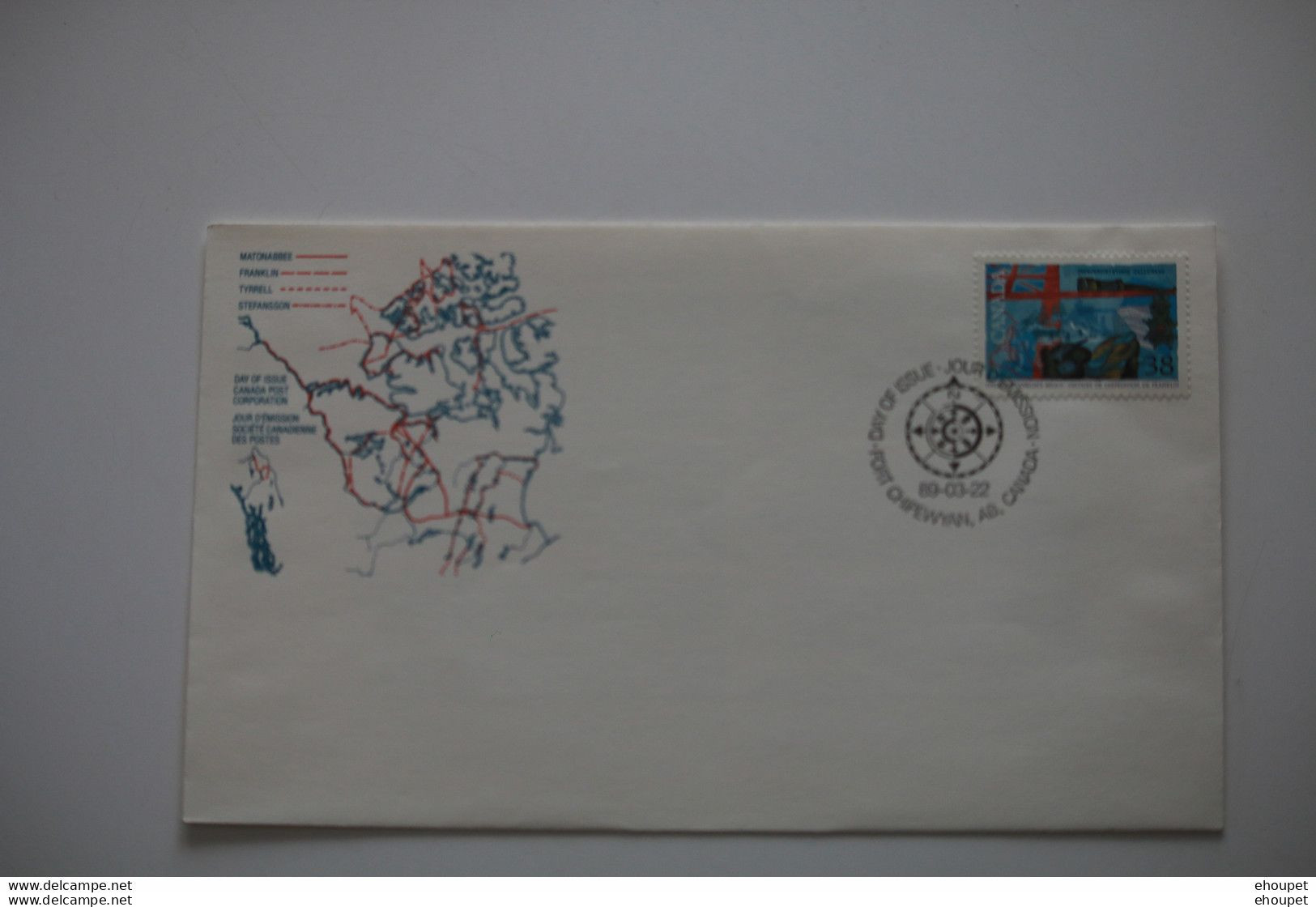 FDC  FORT CHIPEWYAN  EXPEDITION FRANKLIN 22 MARS 1989 - 1981-1990