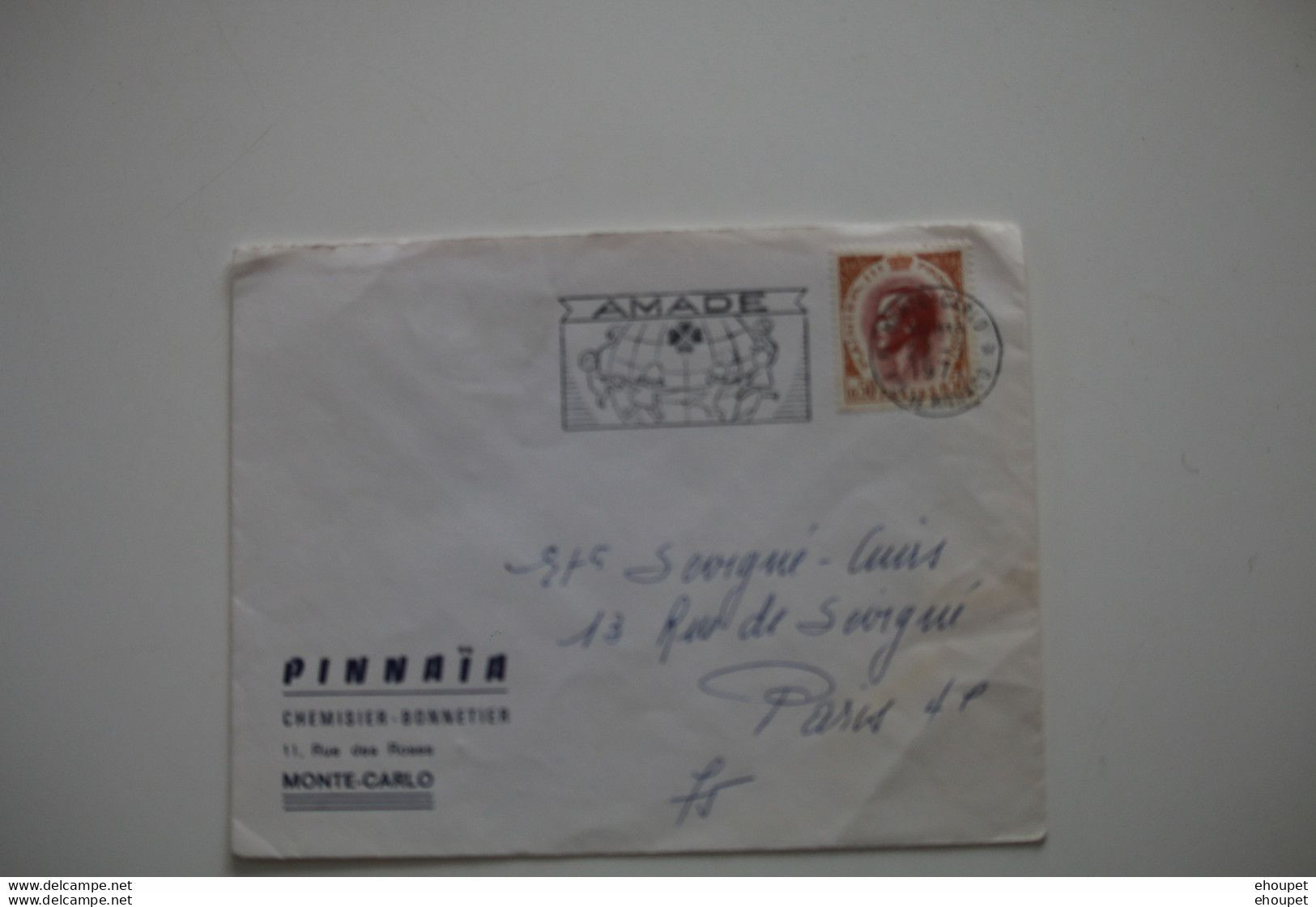 MARCOPHILIE AVEC FLAMME AMADE CHEMISIER BONNETIER PINNAIA 22 MARS 1971 - Cartas & Documentos