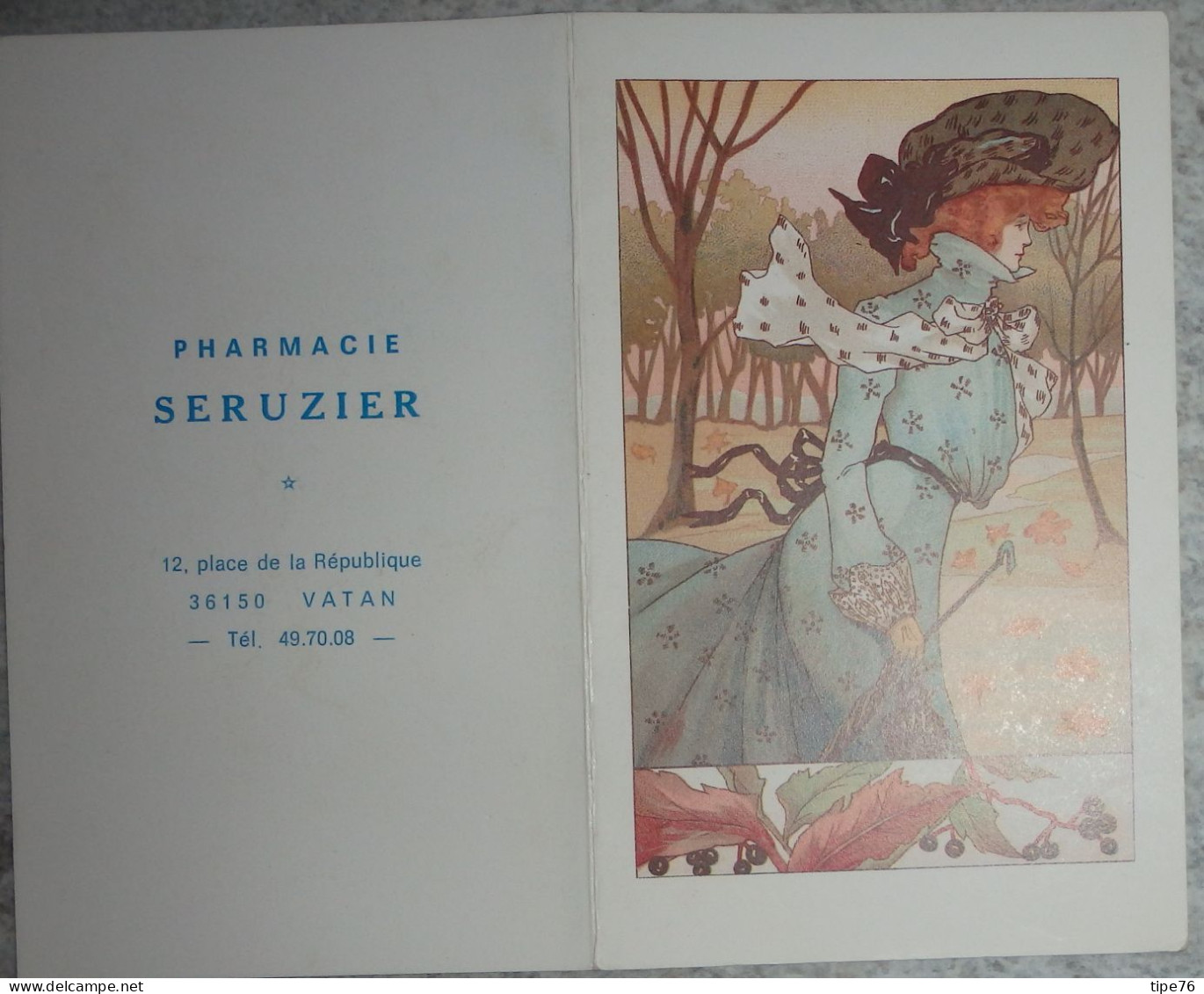 Petit Calendrier De Poche  1984 Illustration Femme Mode - Pharmacie Vatan Indre - Petit Format : 1981-90