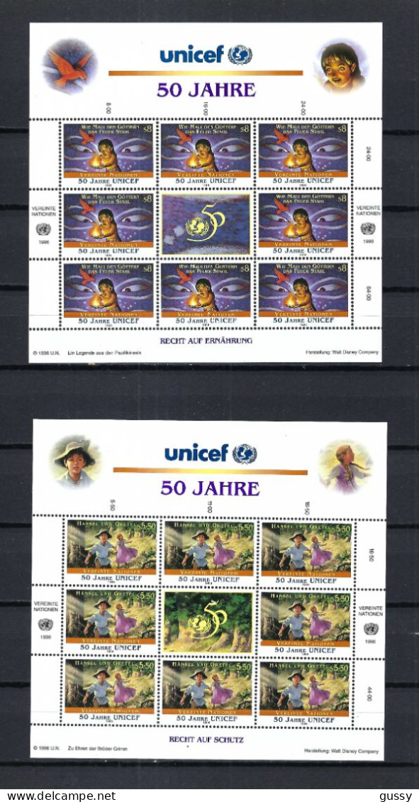 UNICEF 50 Ans 1996: Les 6 Blocs Neufs** Des Bureaux De New-York (USA), Genève (Suisse) Et Wien (Autriche) - UNICEF