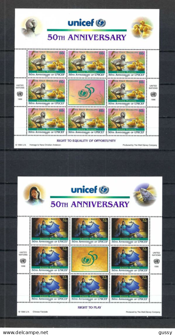 UNICEF 50 Ans 1996: Les 6 Blocs Neufs** Des Bureaux De New-York (USA), Genève (Suisse) Et Wien (Autriche) - UNICEF