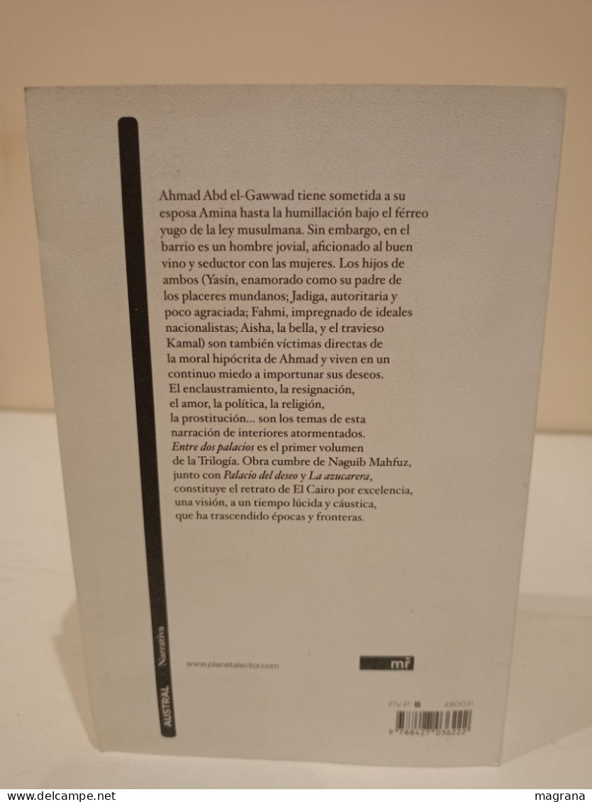 Entre Dos Palacios. Naguib Mahfuz. Mr Ediciones, Austral. Narrativa Contemporánea. 2010. 557 Pp. - Classical