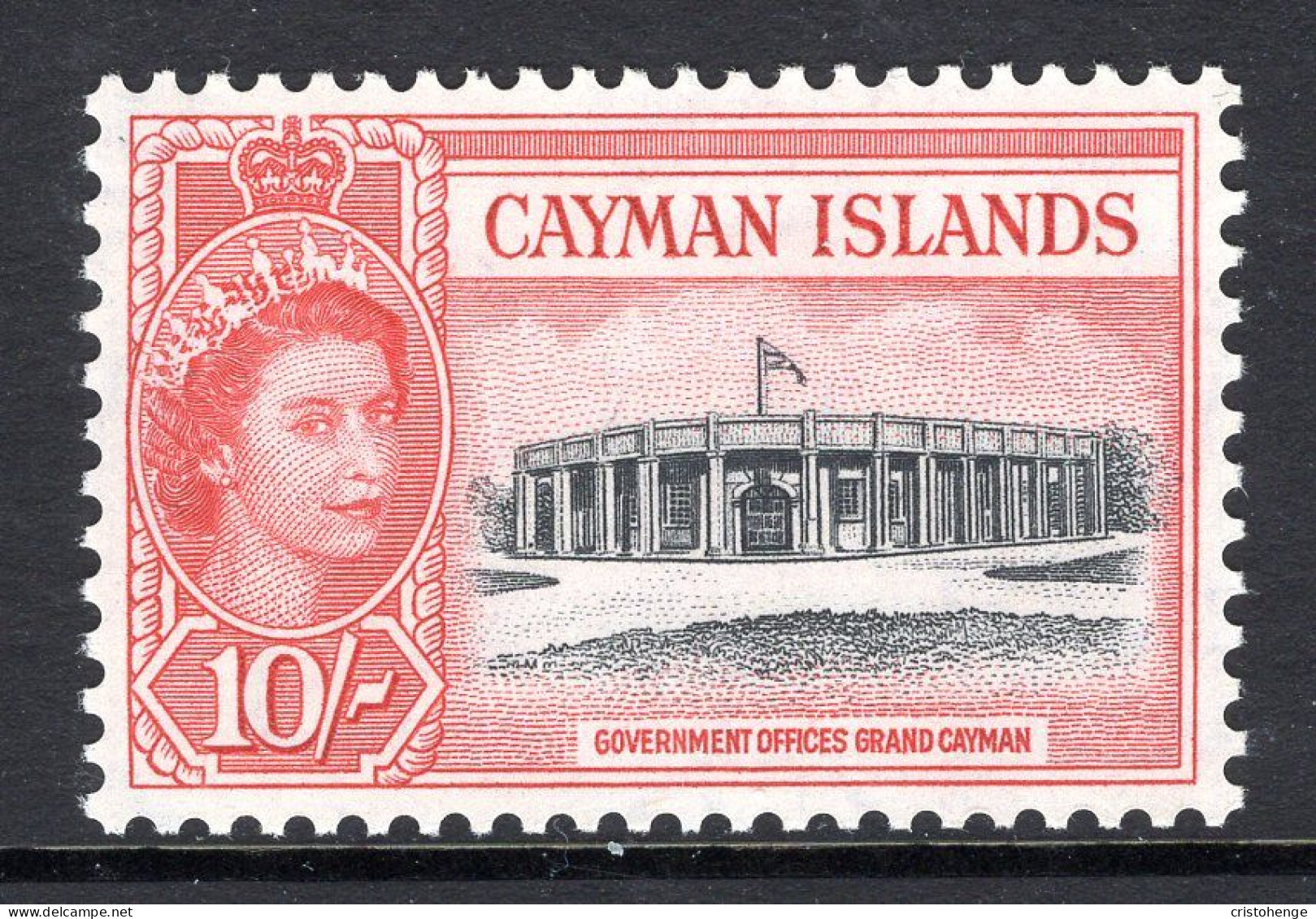 Cayman Islands 1953-62 QEII Pictorials - 10/- Government Buildings MNH (SG 161) - Cayman Islands