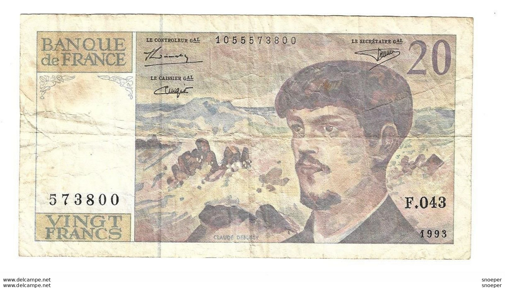 *france 20 Francs 1993   151g - 20 F 1980-1997 ''Debussy''