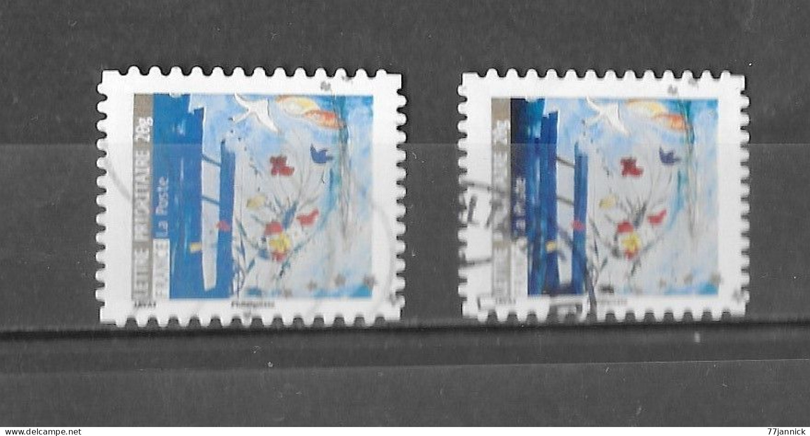 VARIETEE DE COULEUR AUTOADHESIF N° 372 ( Clair / Foncé)  OBLITERE - Used Stamps