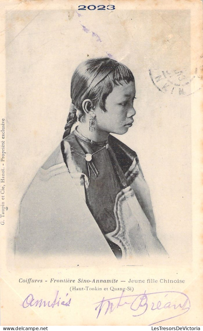 CHINE - Coiffures - Frontiere Sino Annamite - Jeune Fille Chinoise - Carte Postale Ancienne - Chine