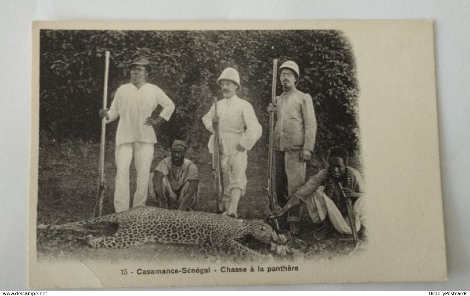 Casamanca,Senegal, Leopardenjagd, Jäger, Beute, Waffen, Französische Kolonial AK, 1910 - Senegal