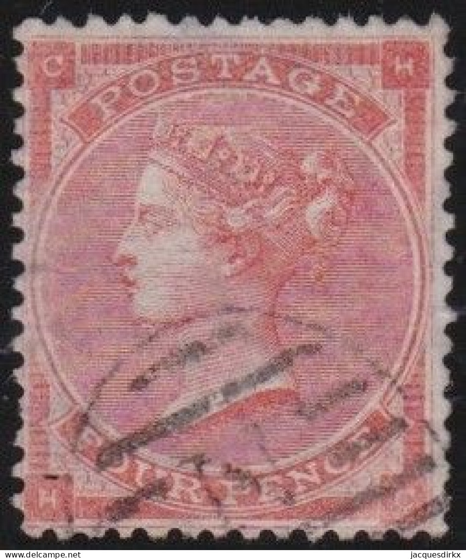 Great Britain        .   Y&T    .   25  (2 Scans)   .  1862     .    O   .     Cancelled - Gebraucht