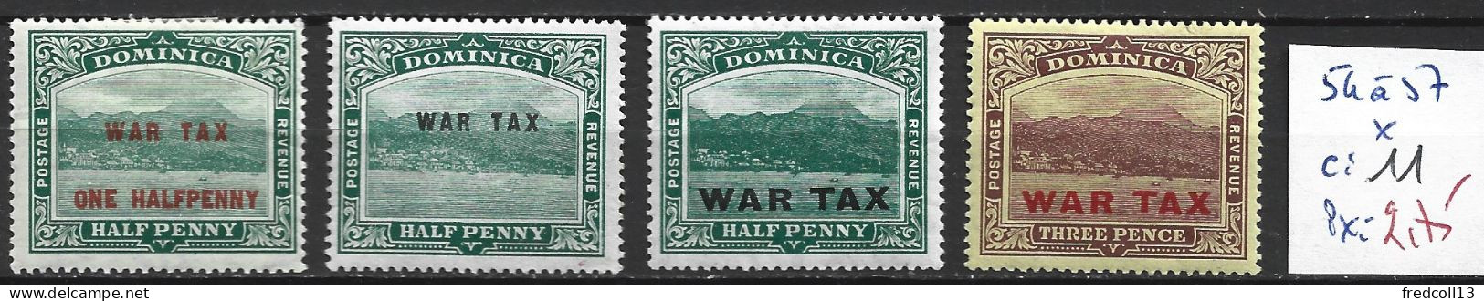 DOMINIQUE 54 à 57 * Côte 11 € - Dominica (...-1978)