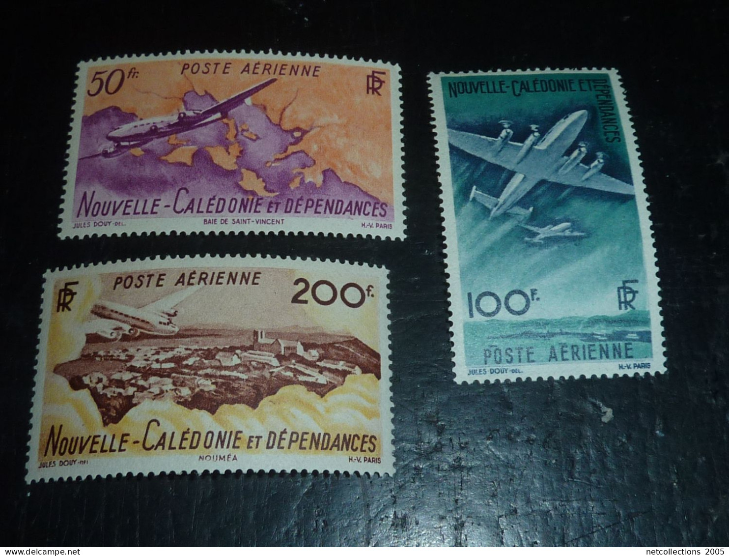 NOUVELLE-CALEDONIE ET DEPENDANCES TIMBRE POSTE AERIENNE 1948 N°61/63 - NEUF SANS CHARNIERE (CV) - Ongebruikt