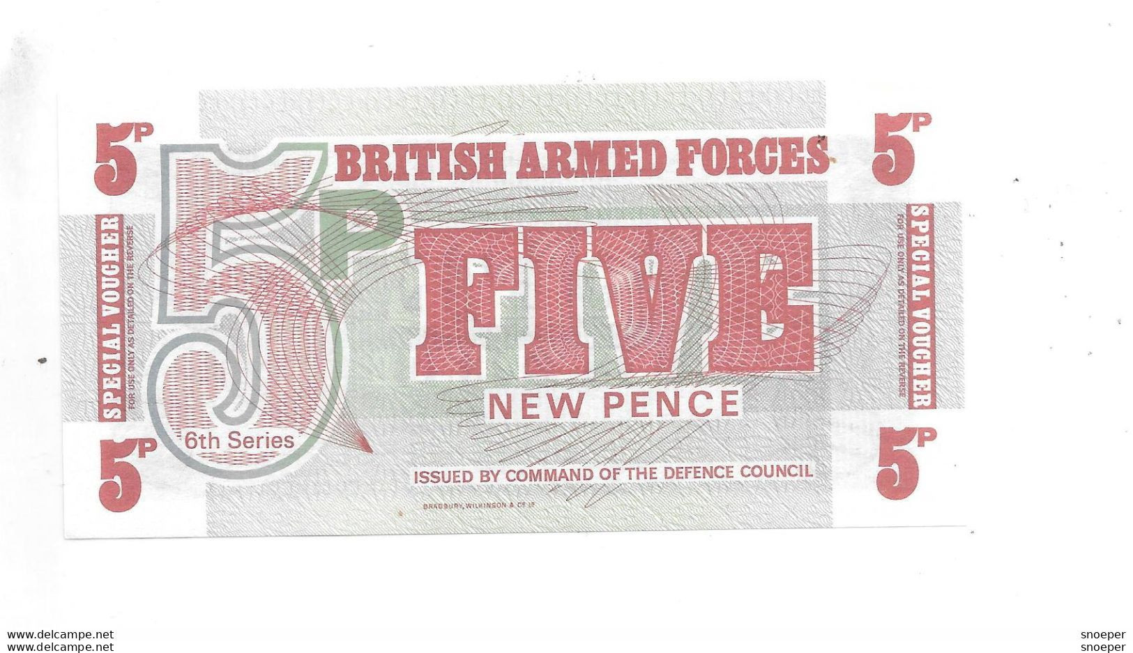 *great Britain Britisch Army Forces Sixth Series 5 Pence  ND  M44 - British Armed Forces & Special Vouchers