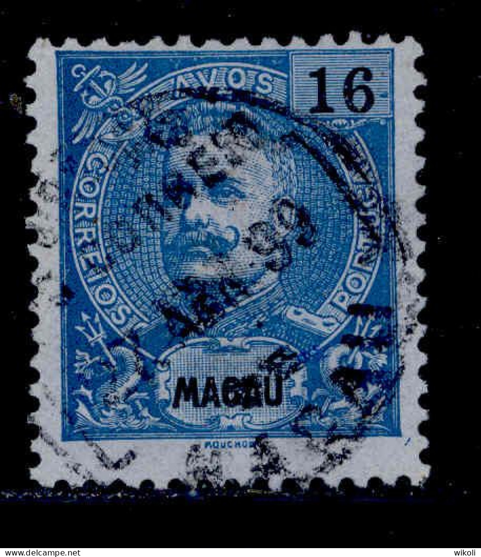 ! ! Macau - 1898 D. Carlos 16 A - Af. 87 - Used (cc 065) - Oblitérés