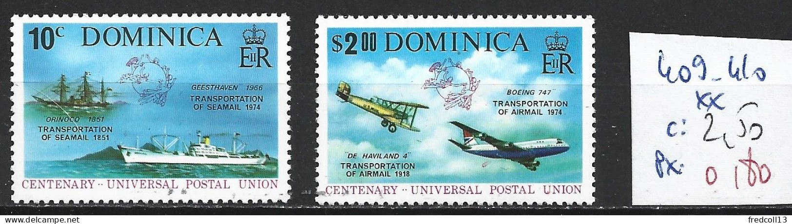 DOMINIQUE 409-10 ** Côte 2.50 € - Dominica (...-1978)