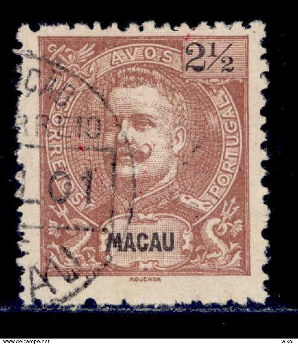 ! ! Macau - 1898 D. Carlos 2 1/2 A - Af. 81 - Used (cc 067) - Gebraucht