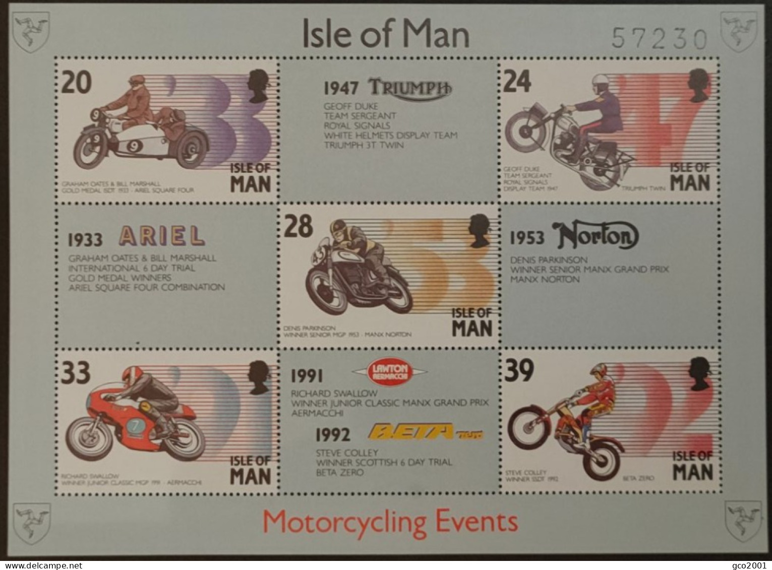 ILE DE MAN / YT BF 21 / COURSE DE MOTO - ARIEL - TRIUMPH - BETA ZERO - MANX NORTON - AERMACCHI / NEUF ** / MNH - Motos