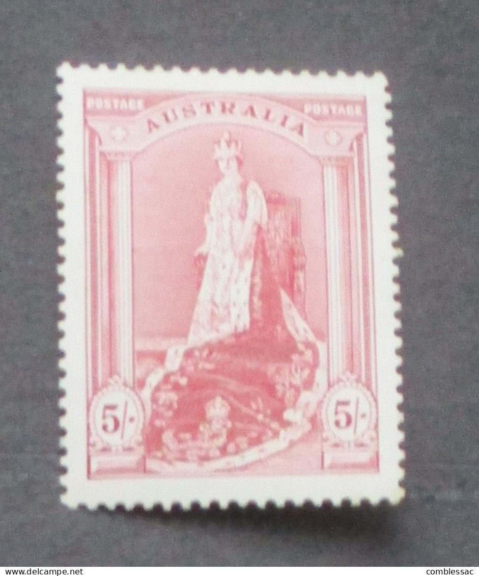 AUSTRALIA    1937    5/- Purple    MH - Ongebruikt