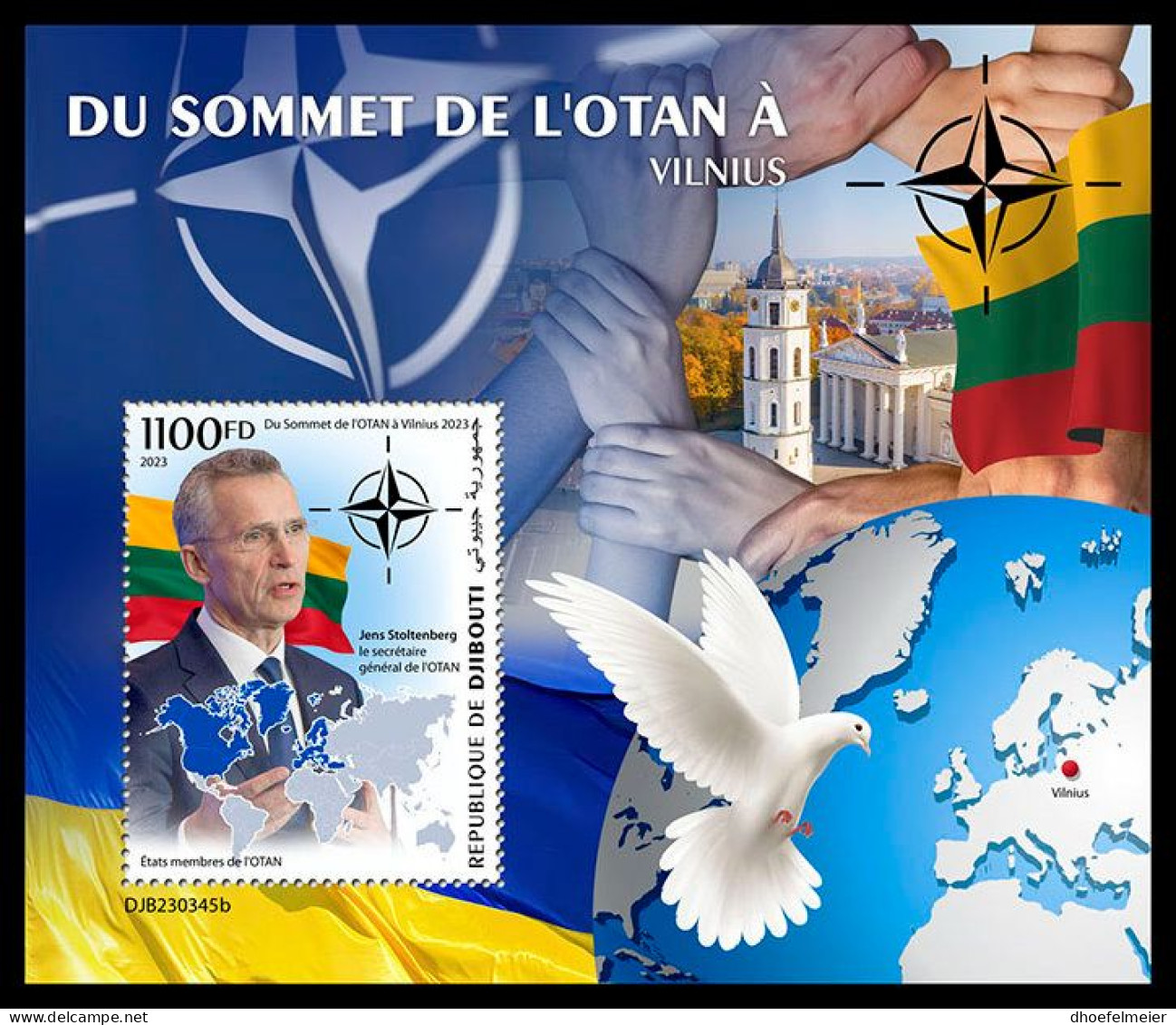 DJIBOUTI 2023 MNH NATO Summit Vilnius NATO Gipfel S/S – OFFICIAL ISSUE – DHQ2401 - NAVO