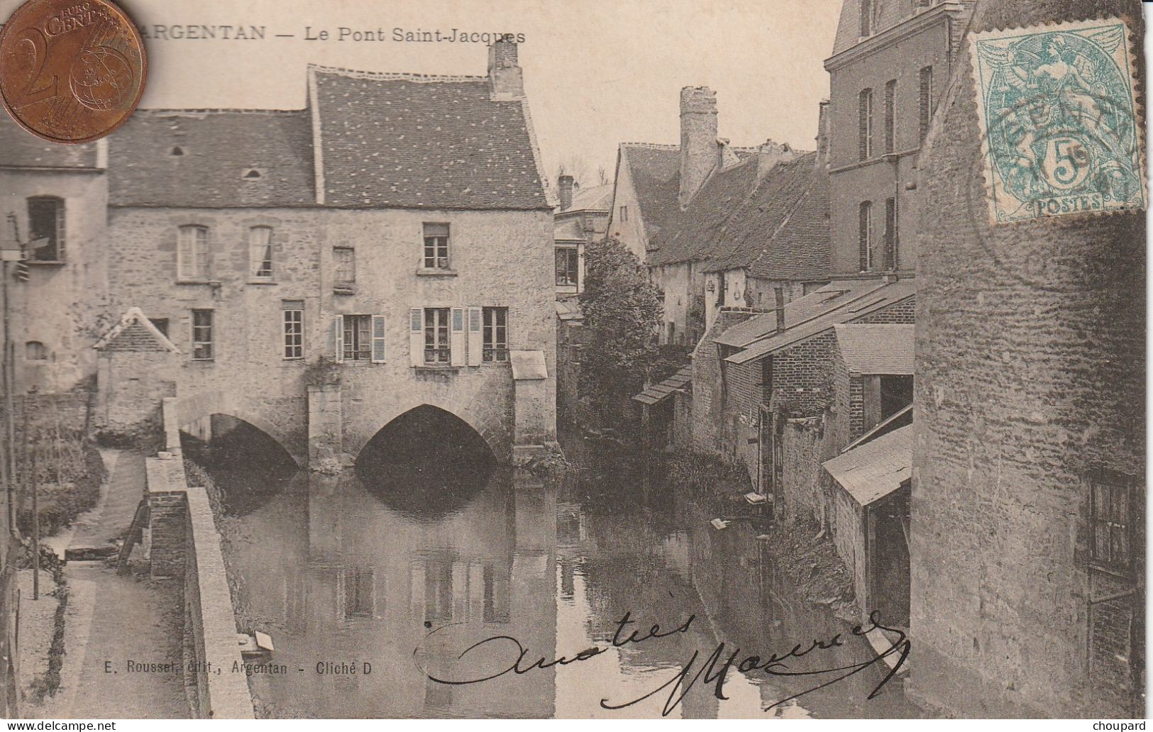 61-  Carte Postale Ancienne De ARGENTAN   Le Pont Saint Jacques - Argentan