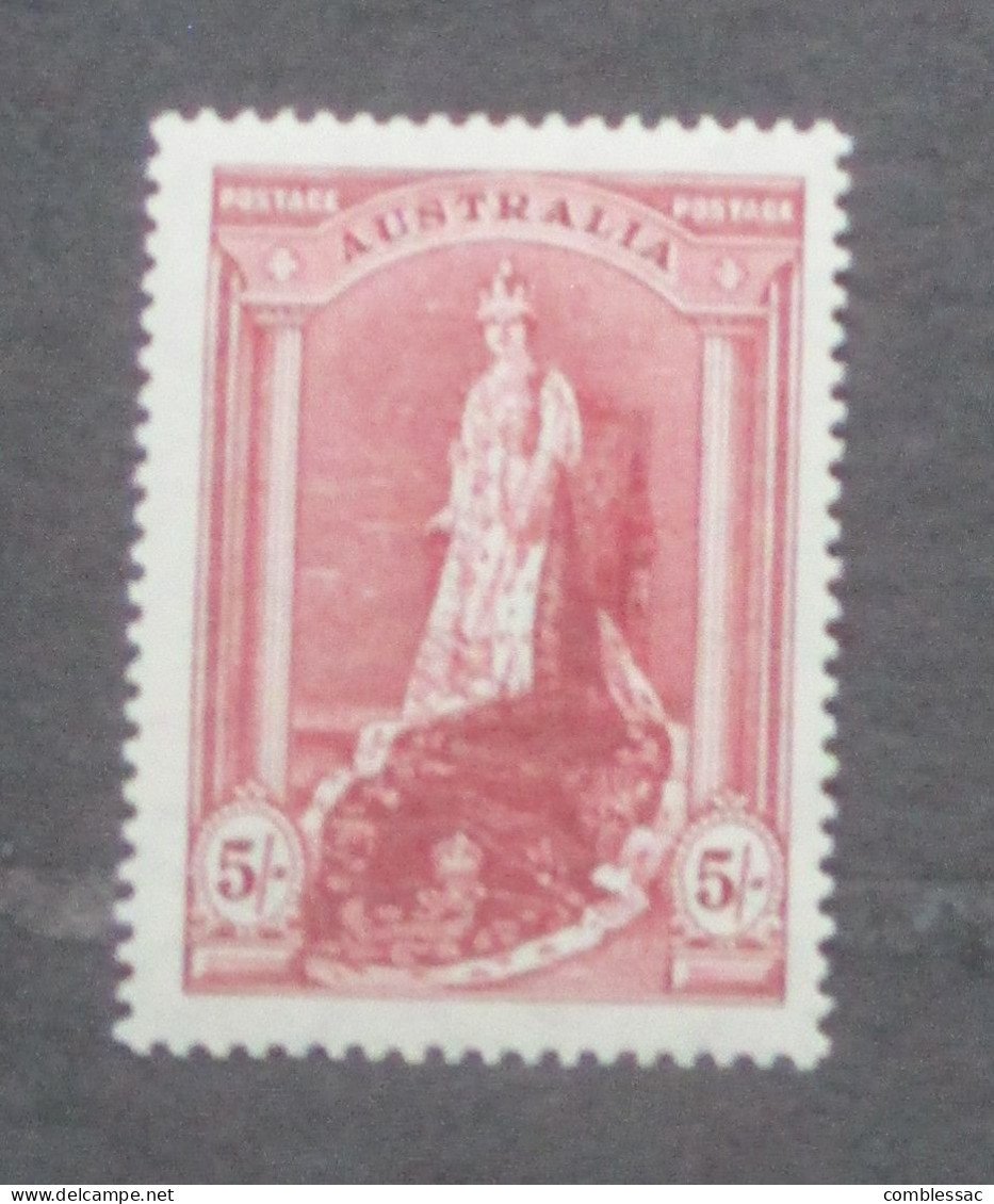 AUSTRALIA    1937    5/- Purple   Ord Paper    MH - Neufs