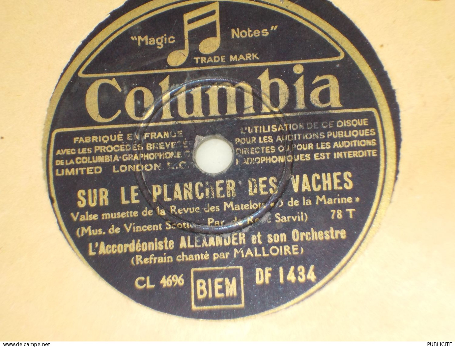 DISQUE VYNIL 78 TOURS VALSE ET MARCHE  DE MAURICE  ALEXANDER  1930 - 78 T - Disques Pour Gramophone