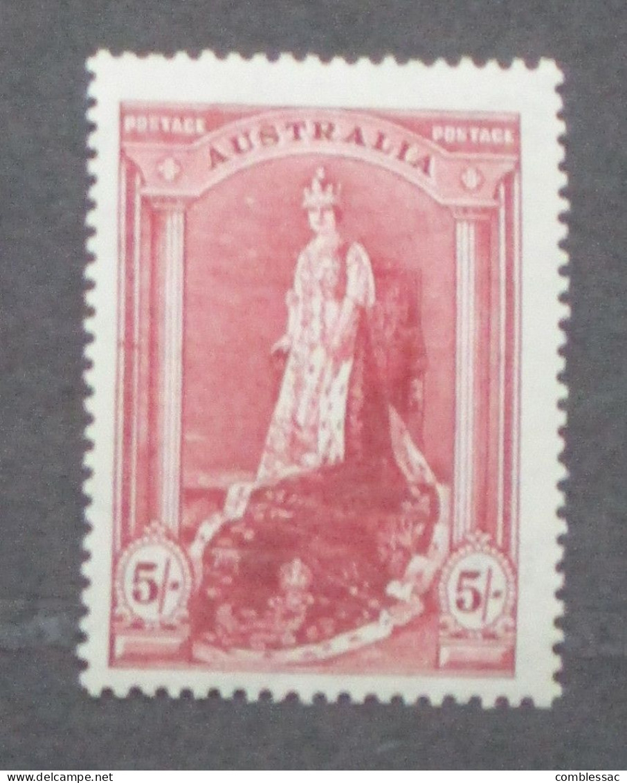 AUSTRALIA    1937    5/- Purple   Ord Paper    MNH - Mint Stamps