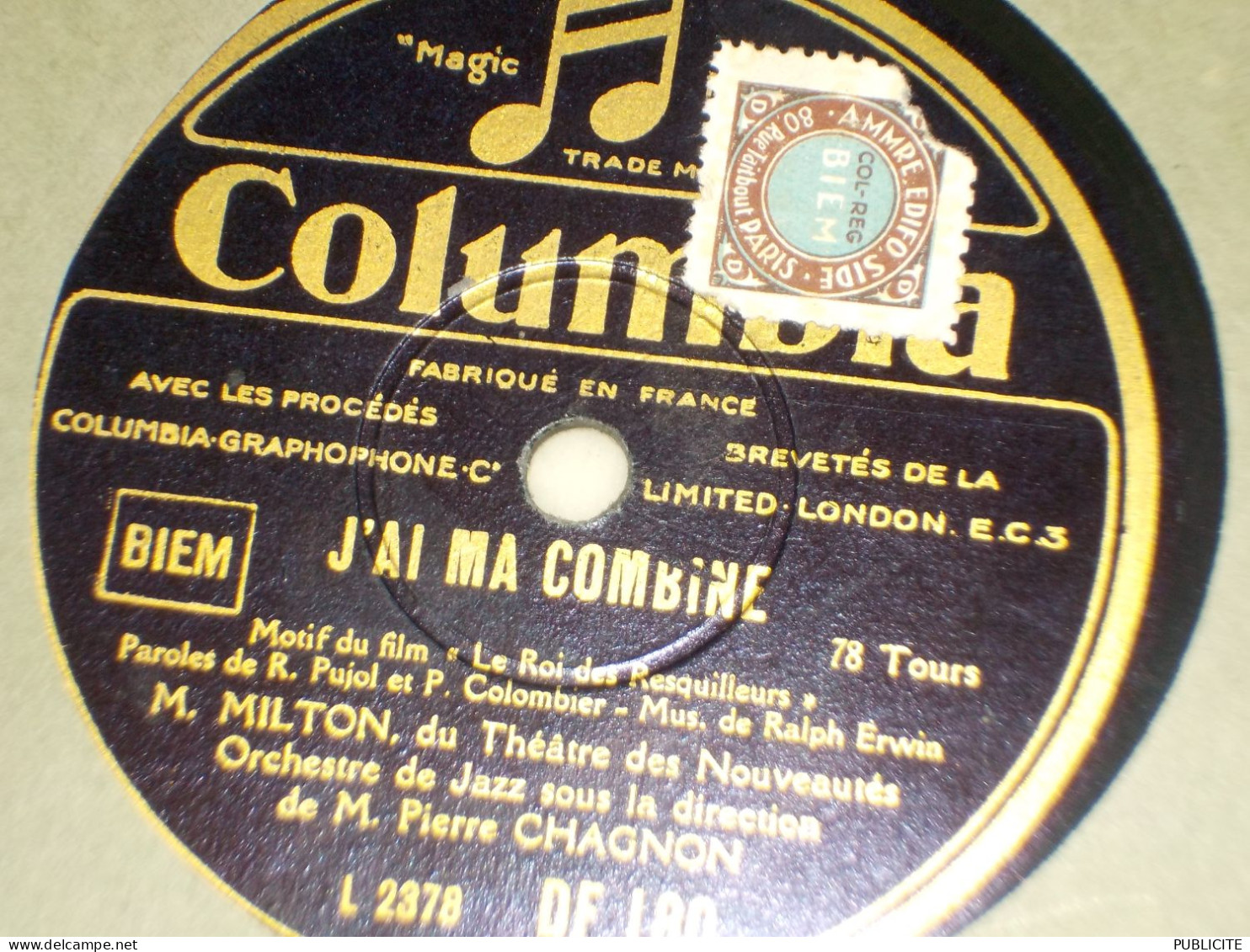 VINYLE  DISQUE 78 TOURS CHARLES TRENET 1939 - 78 Rpm - Gramophone Records