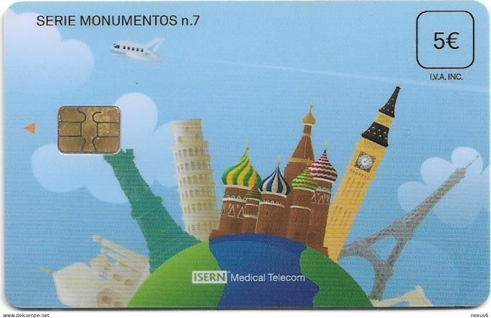 Spain - ISERN Medical - Monumentos #7, Various World Monuments, 5€, 05.2015, 35.000ex, Used - Other & Unclassified