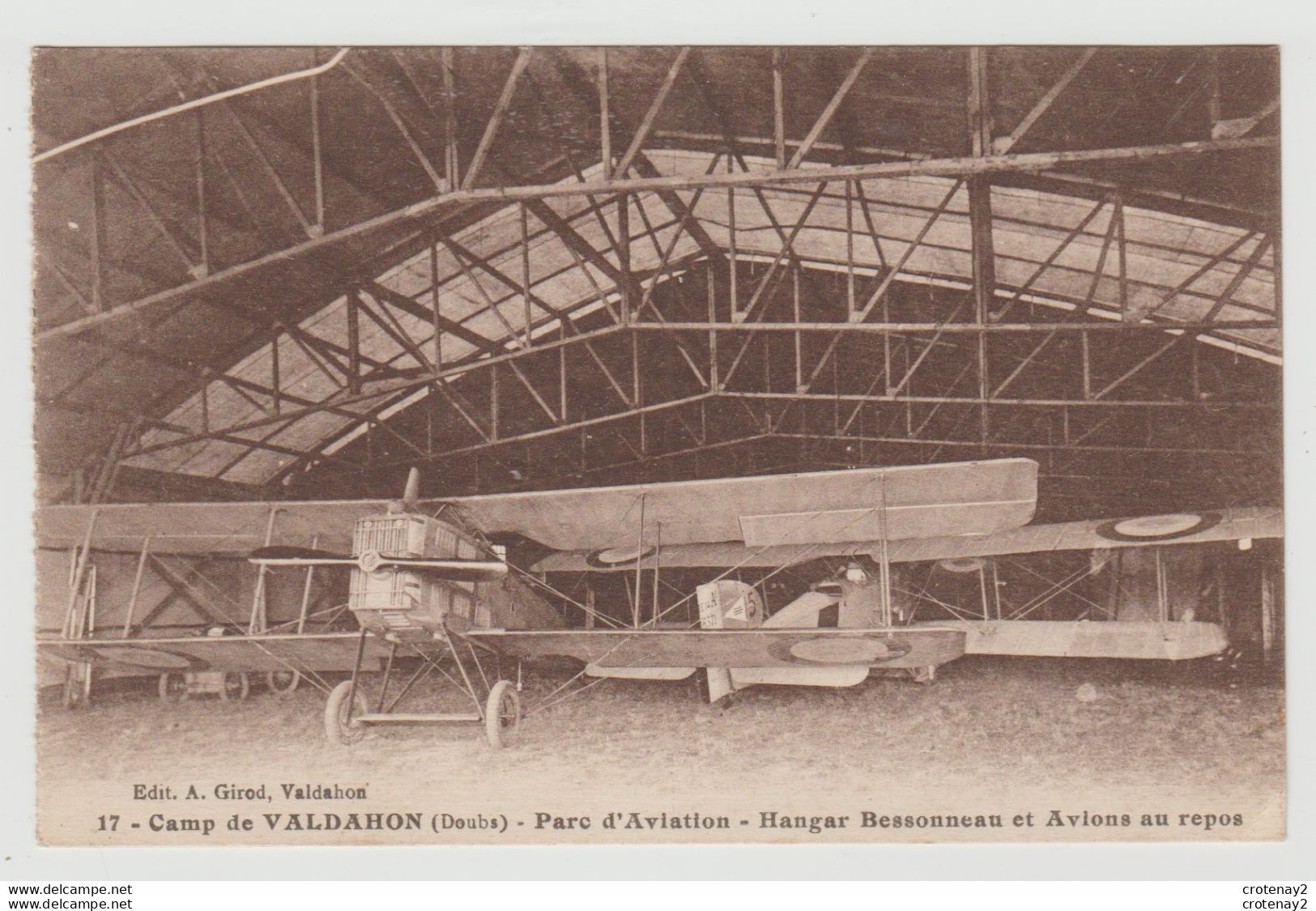 25 Camp De VALDAHON Vers Besançon N°17 Parc D'Aviation 1927 Hangar Bessonneau Et Avions Bi Plan Au Repos - 1919-1938: Entre Guerres