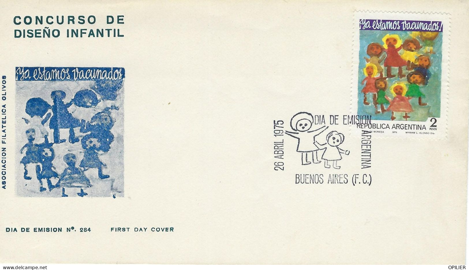 Buenos AIres 1975 Concours De Dessin D'enfants Art Enfant Jeunesse - FDC