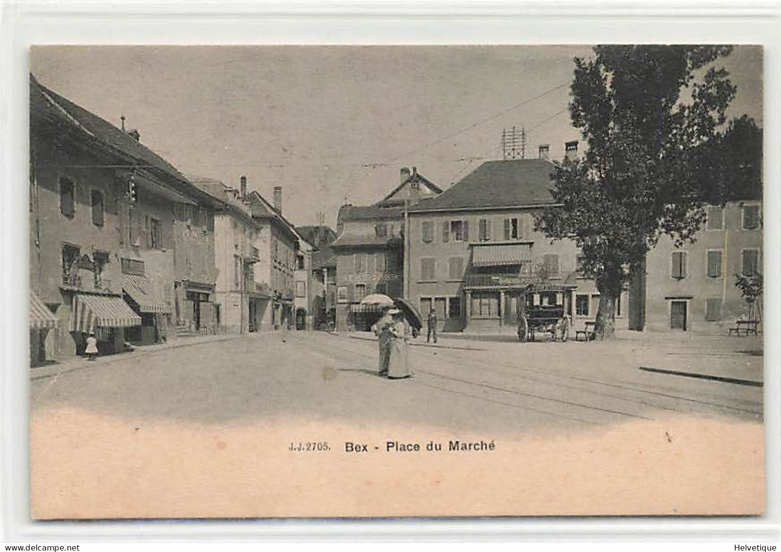 Bex Place Du Marché  Ancienne Poste Calèche Pension De C. Rochet - Bex