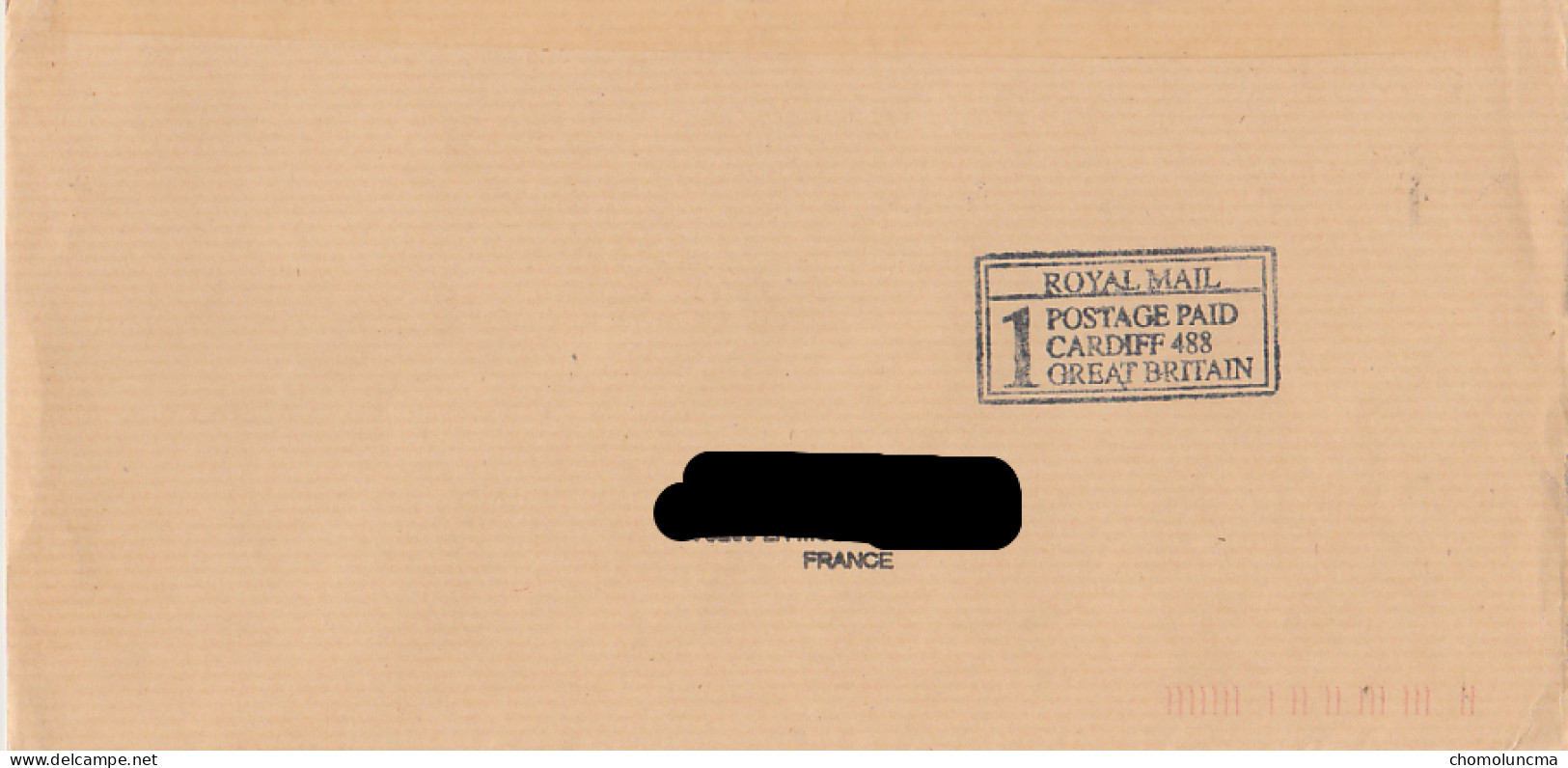 Royal Mail Postage Paid Cardiff Handstamp On Cover To France - Oficiales