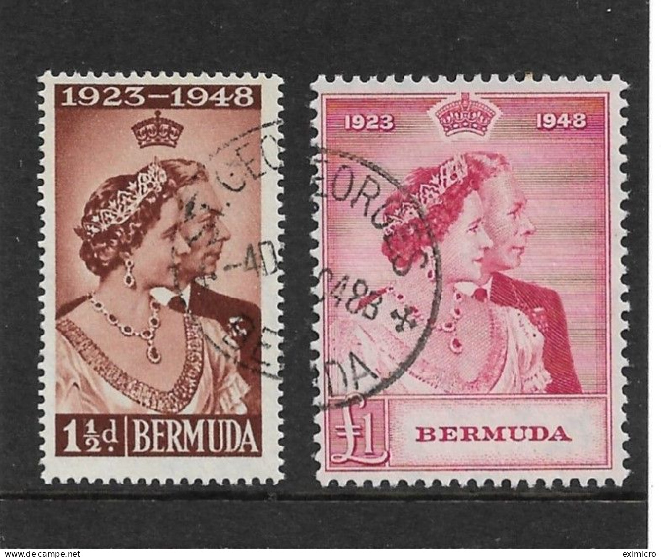 BERMUDA 1948 SILVER WEDDING SET FINE USED Cat £55+ - Bermuda