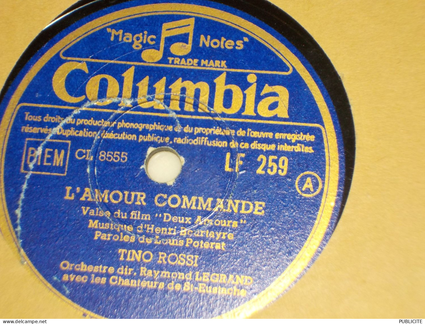 DISQUE 78 TOURS CHANSON TINO ROSSI 1934 - 78 Rpm - Schellackplatten