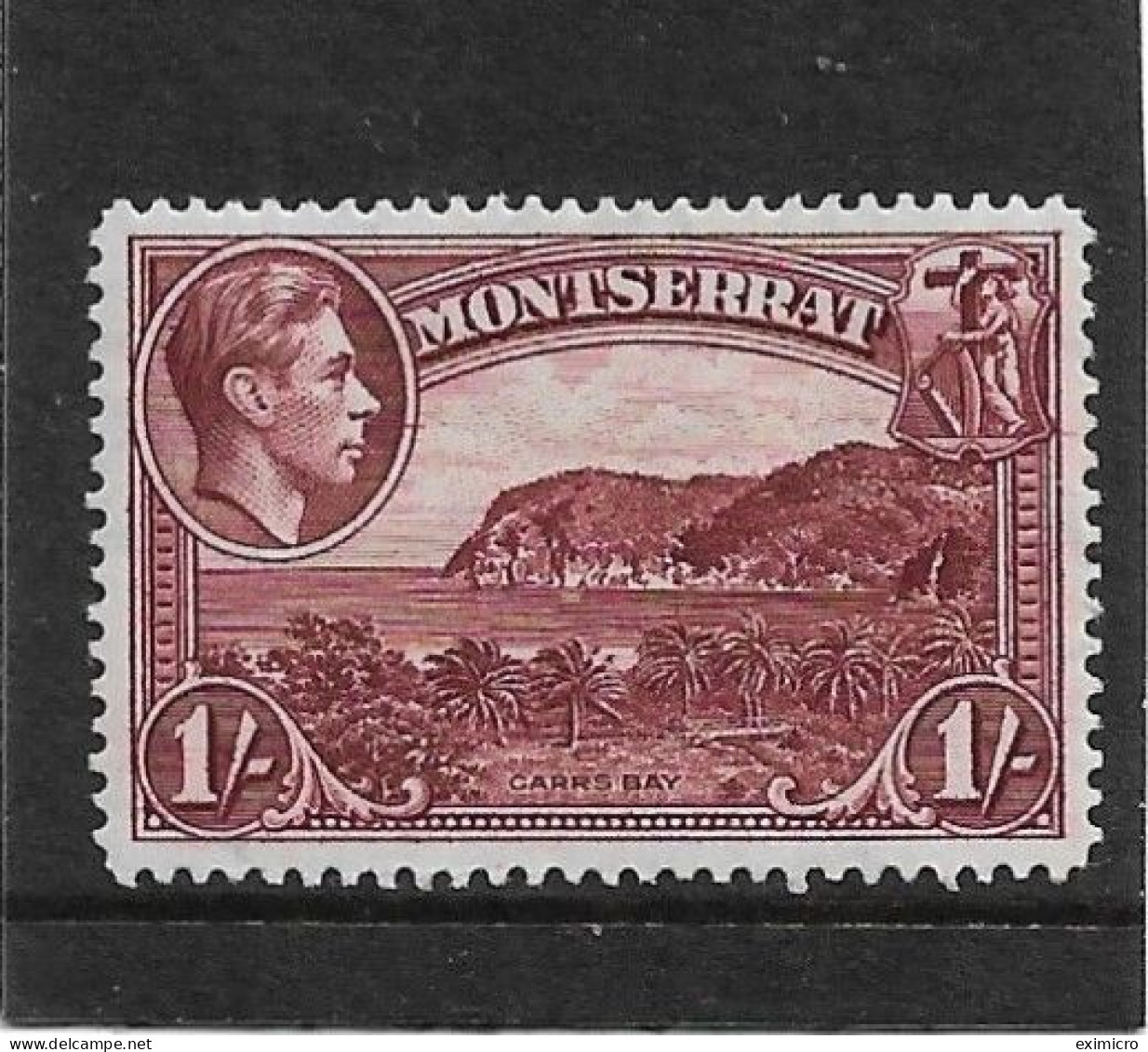 MONTSERRAT 1938 1s SG 108a PERF 14 MOUNTED MINT - Montserrat