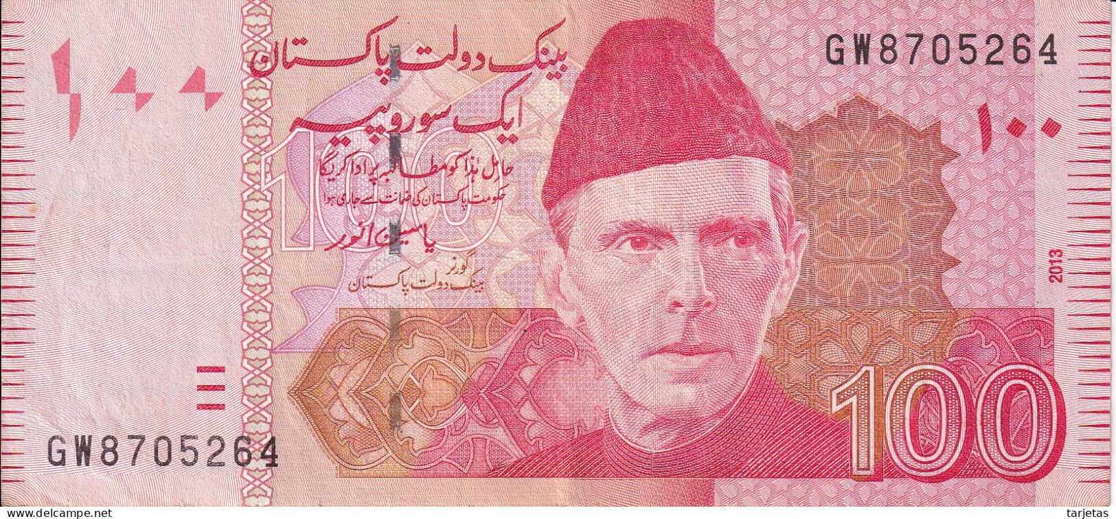 BILLETE DE PAKISTAN DE 100 RUPIAS DEL AÑO 2013 (BANK NOTE) - Pakistán