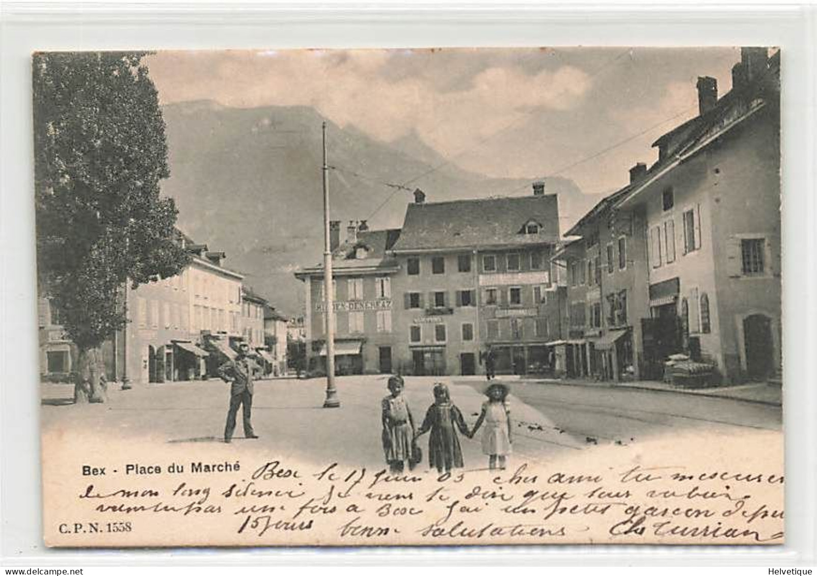 Bex Place Du Marché  Animée Enfants 1905 - Bex