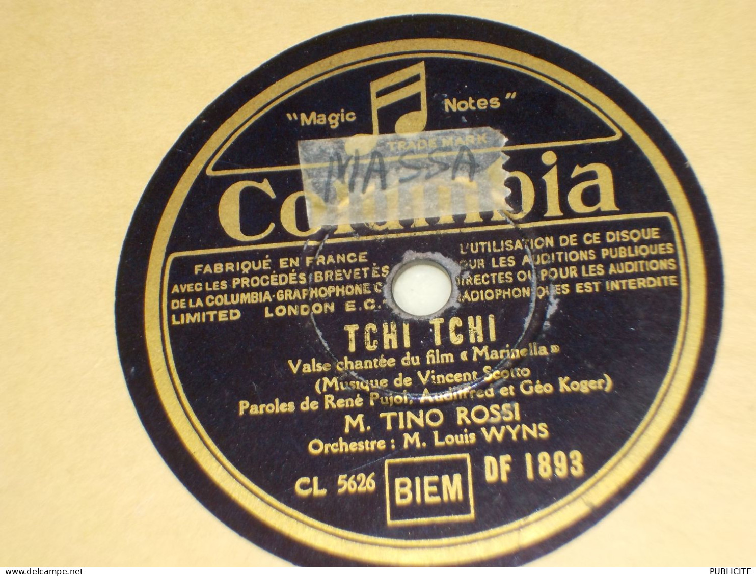 COLUMBIA  DISQUE 78 TOURS  TINO ROSSI 1936 - 78 Rpm - Gramophone Records