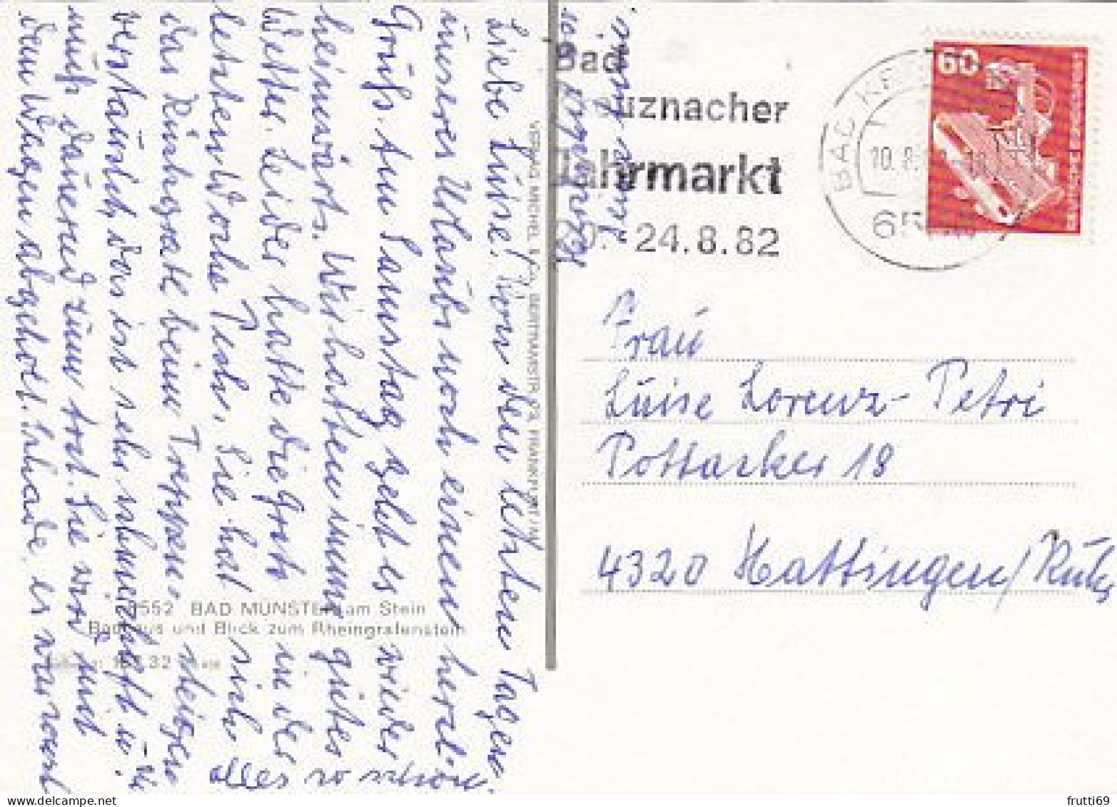 AK 192378 GERMANY - Bad Münster Am Stein - Badehaus Und Blick Zum Rheingrafenstein - Bad Muenster A. Stein - Ebernburg