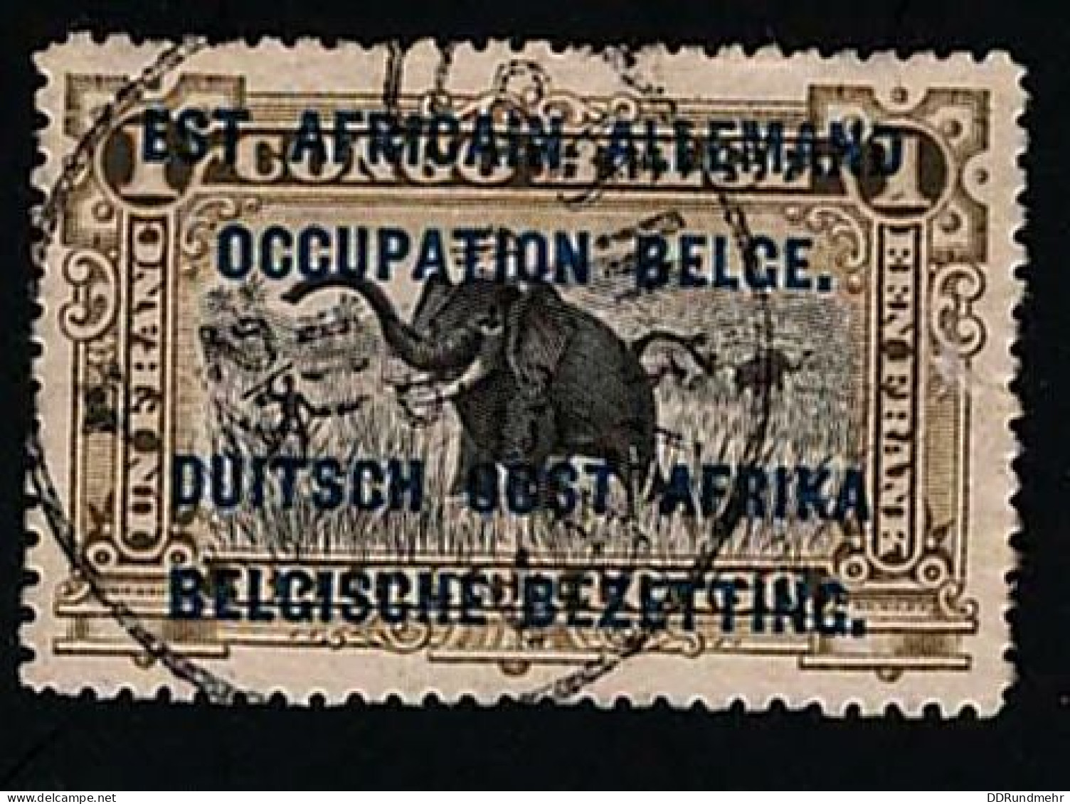 1916 African Elephant  Michel DR-OA OC7 Stamp Number DR-OA N23 Yvert Et Tellier RW-U 34 Stanley Gibbons RW-U 21 Used - Used Stamps