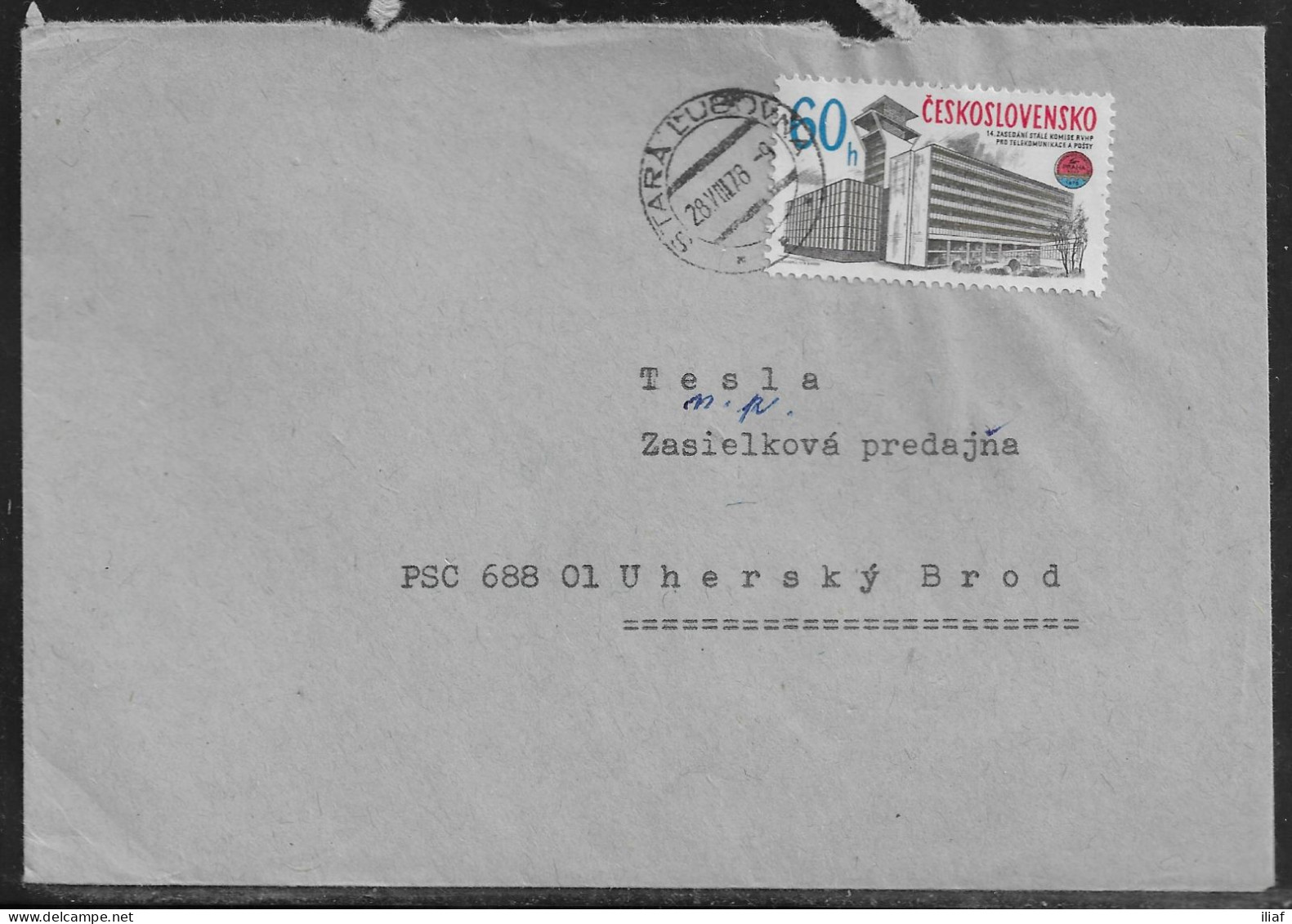 Czechoslovakia. Stamp Sc. 2178 On Letter, Sent From Stara Lubovnav 28.08.78 For “Tesla” Uhersky Brod. - Cartas & Documentos