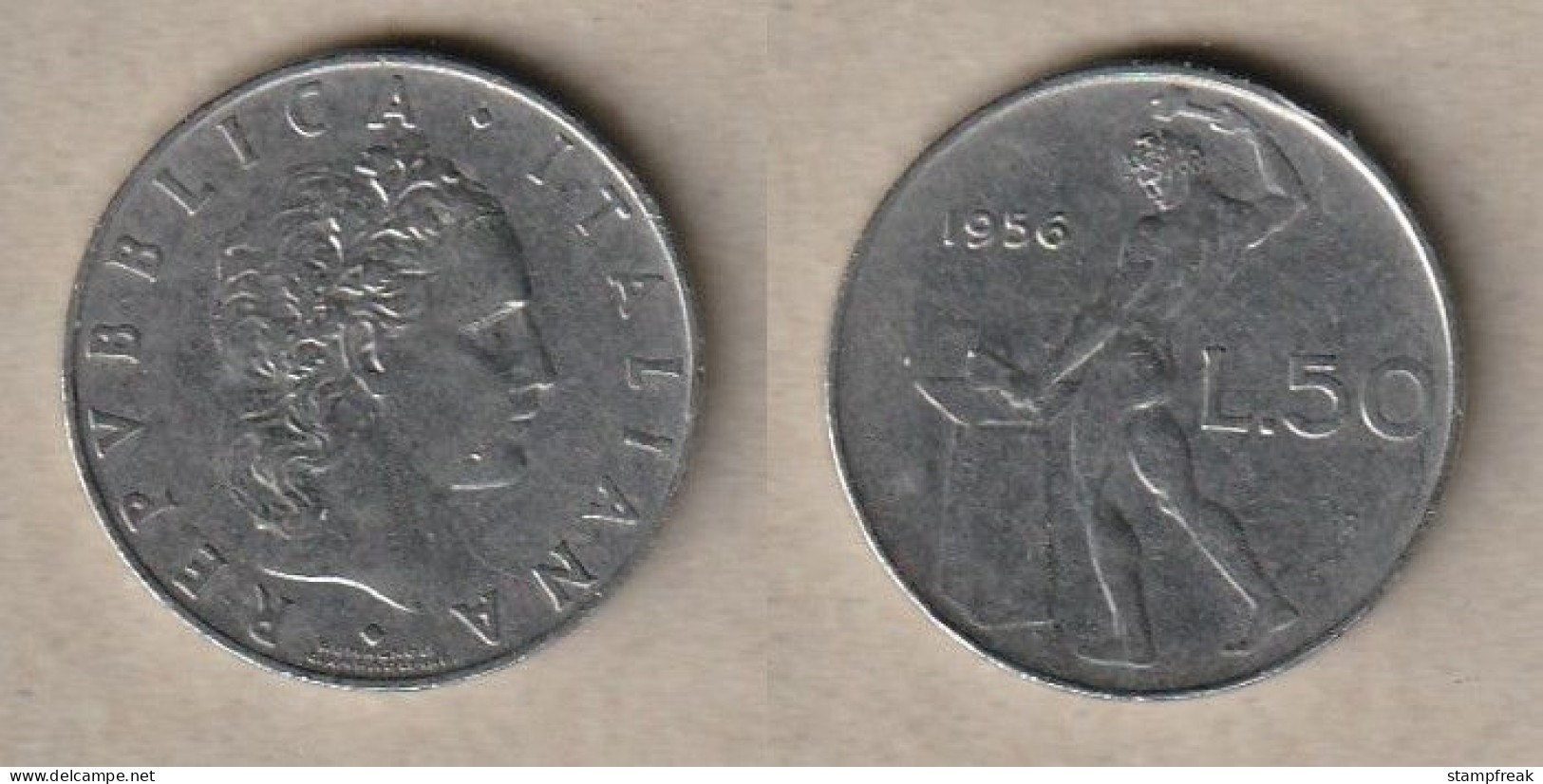 00509) Italien, 50 Lire 1956 - 50 Lire