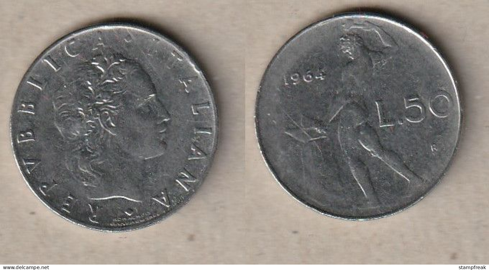 00507) Italien, 50 Lire 1964 - 50 Lire