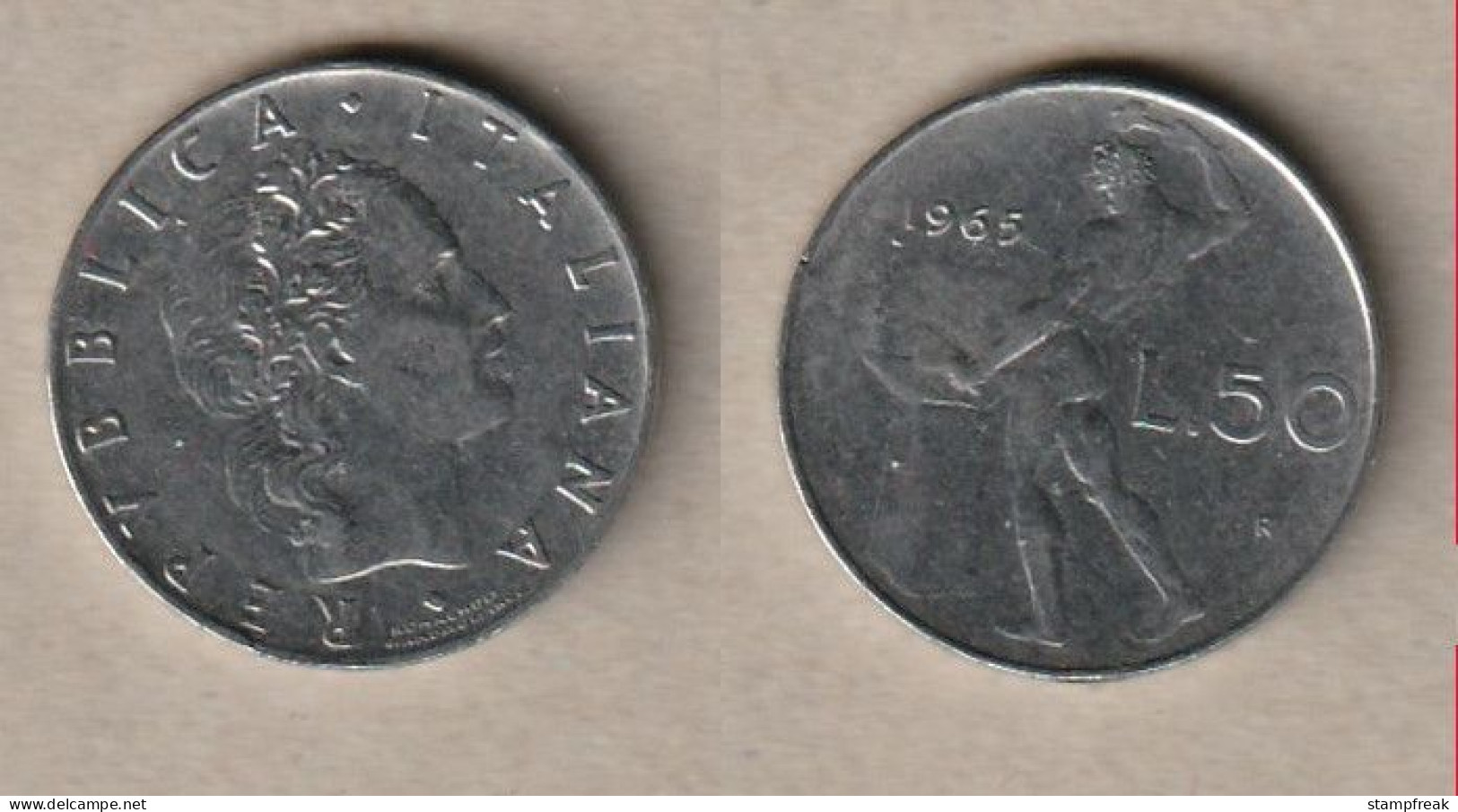 00506) Italien, 50 Lire 1965 - 50 Liras