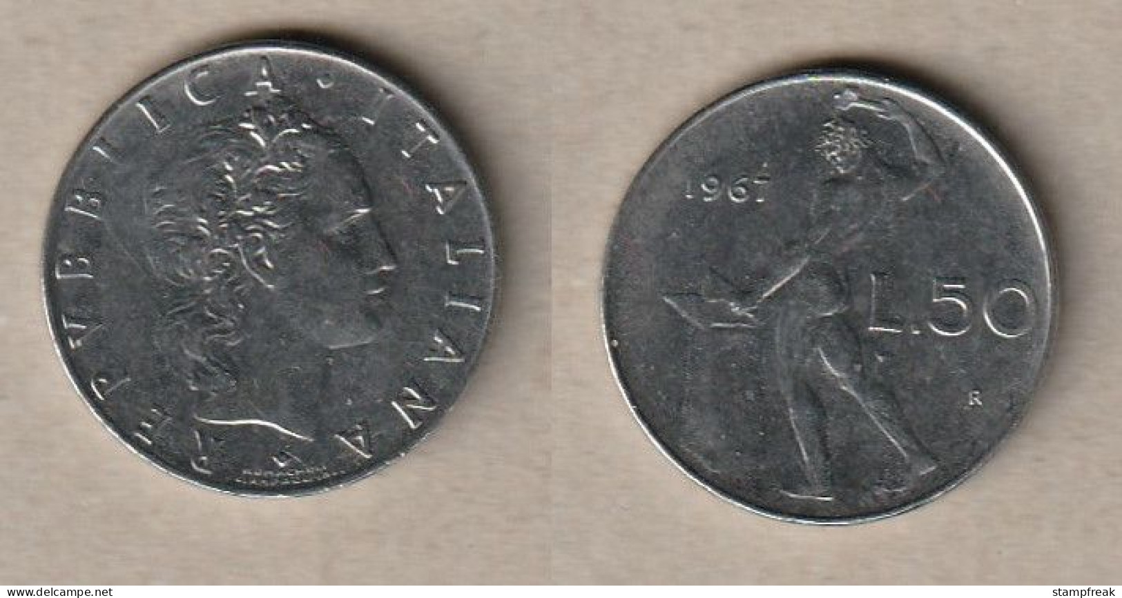 00505) Italien, 50 Lire 1967 - 50 Lire