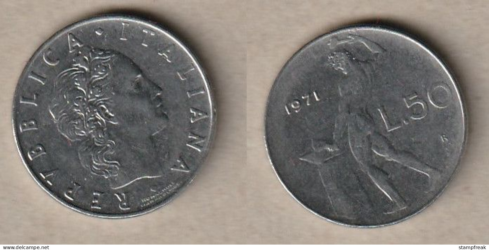 00504) Italien, 50 Lire 1971 - 50 Liras