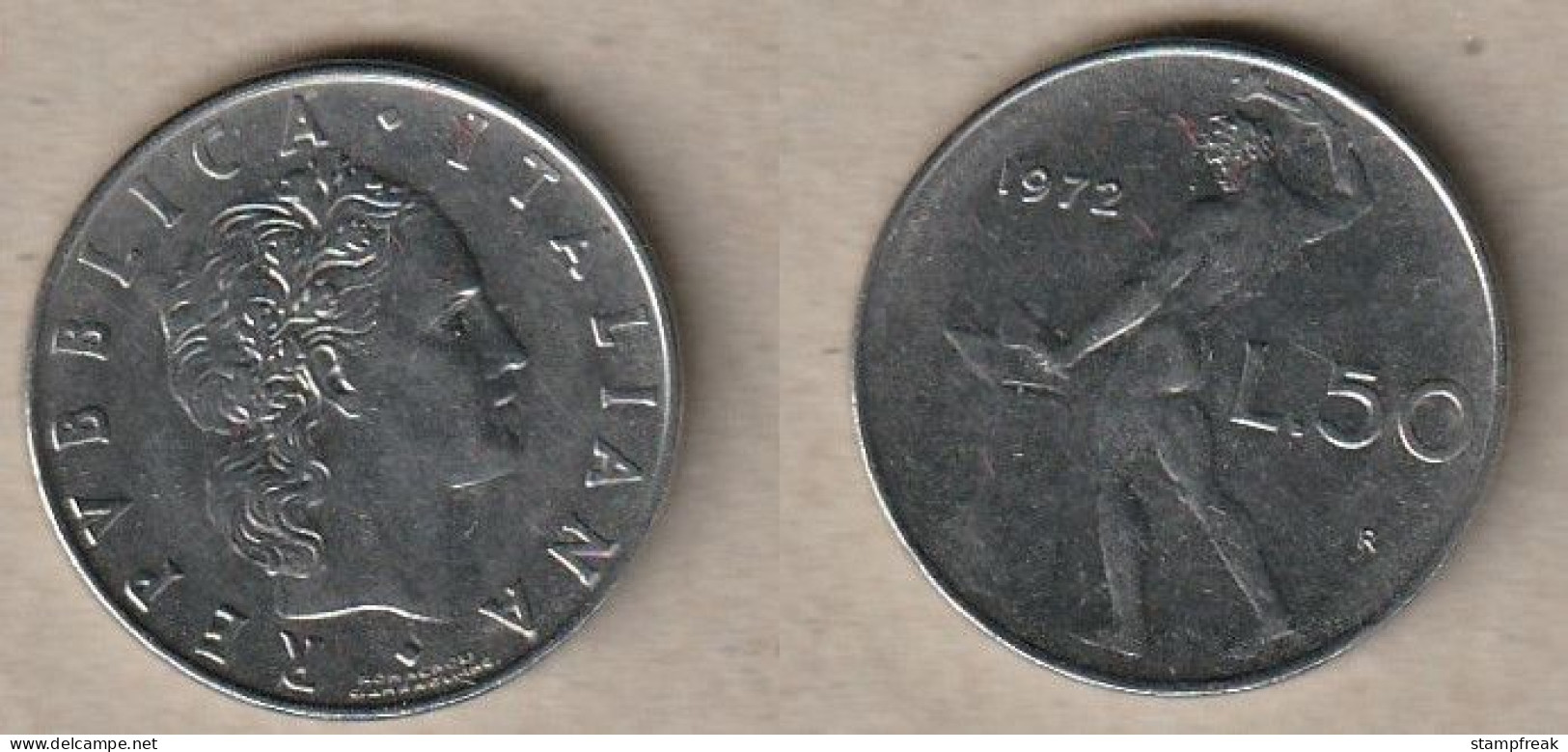 00503) Italien, 50 Lire 1972 - 50 Liras