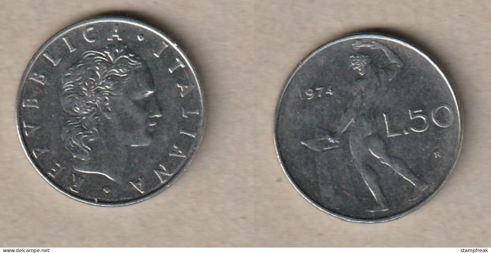00502) Italien, 50 Lire 1974 - 50 Liras