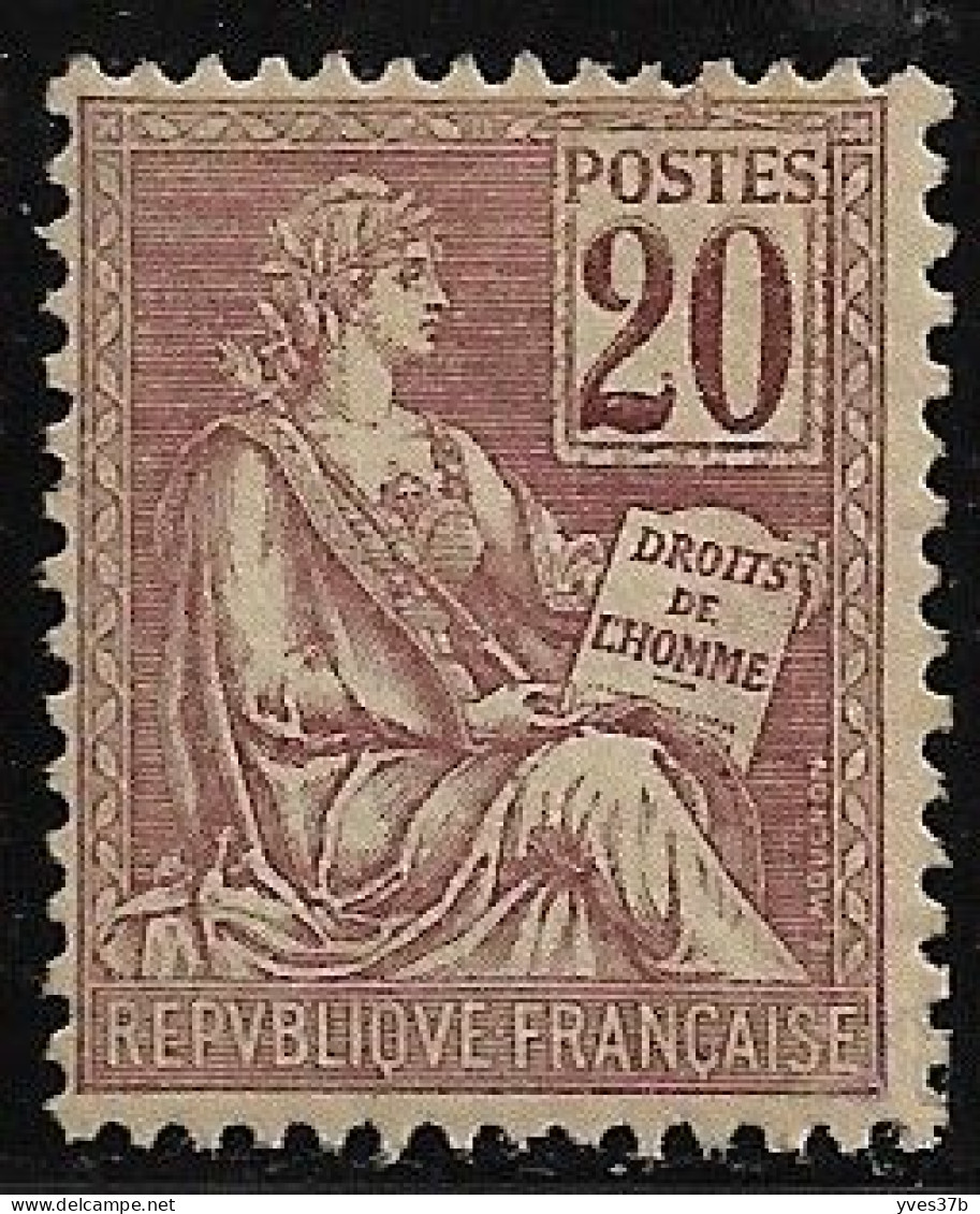 FRANCE N°113 - 20cts Brun-lilas - Type I - Neuf** - Grande Fraicheur - Superbe - Neufs